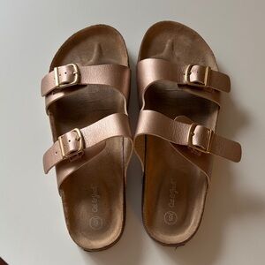 Cat & Jack Rose Gold Metallic Birkenstock Sandals